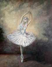 Slika z motivom baletke je nastala na tečaju slikanja v letu 2021, slikana je klasični tehniki olje na platno.