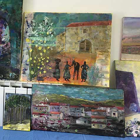 Vesnine oljne slike, ki so nastale v poletnem slikarskem tečaju.